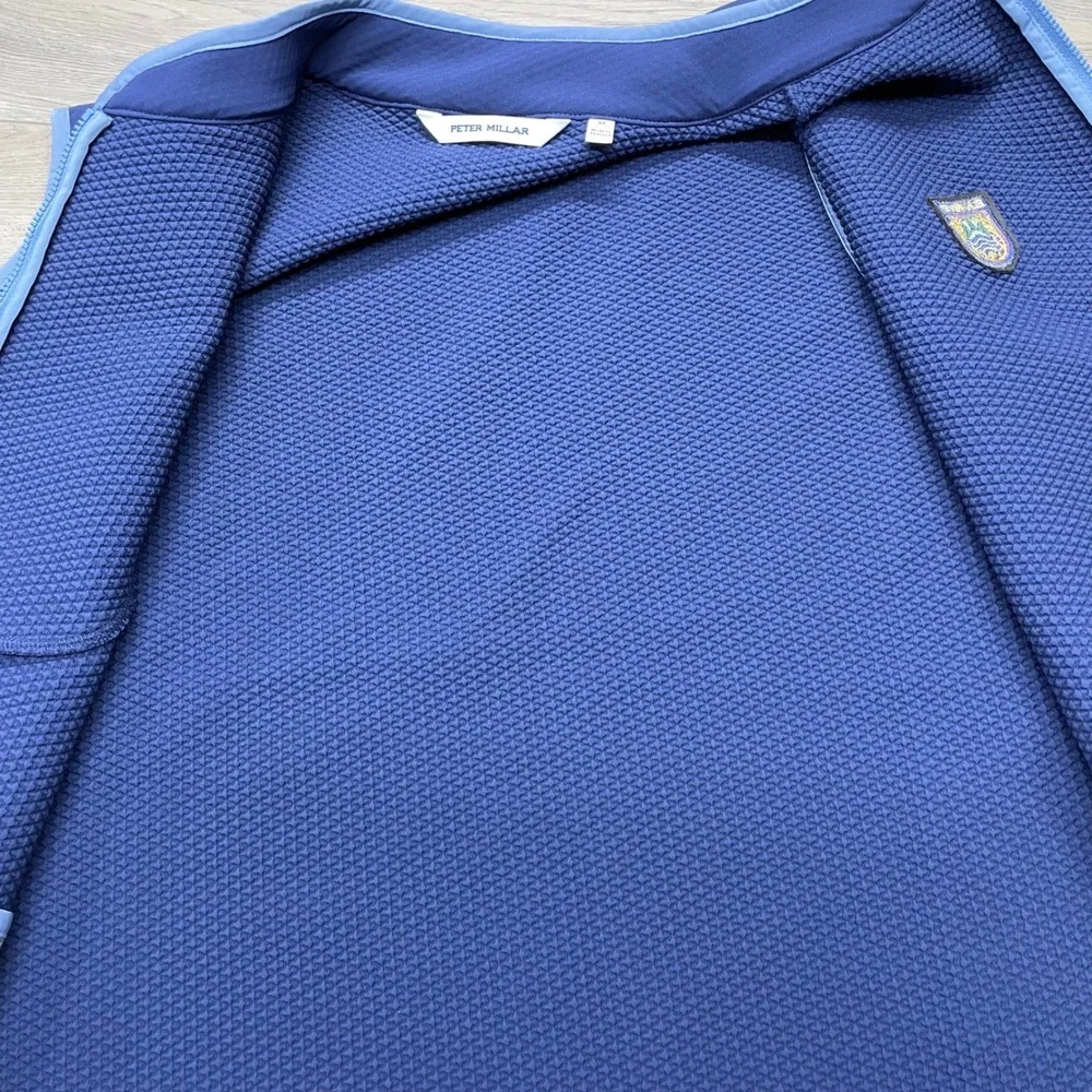 Peter Millar Squallblock Vest Mens M Blue Elk River Golf Softshell MS24EZ40